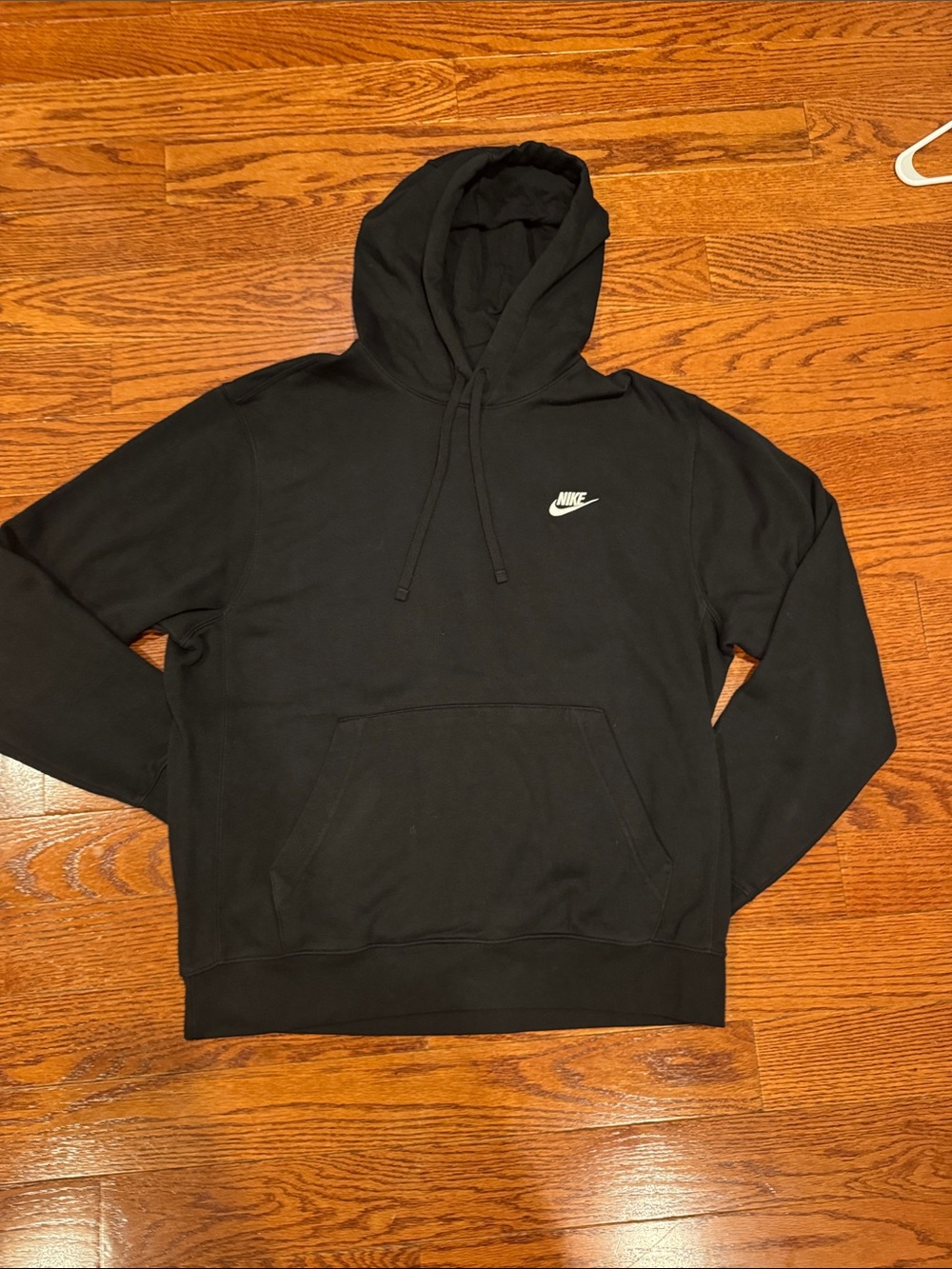 Nike Black Hoodie with White Swoosh Logo